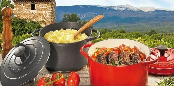 Küchenprofi Bratentopf Rund Aus Gusseisen Provence In Grau 26 Cm / 21 Cm / 11,5 Cm / 5,3 L - Image 2