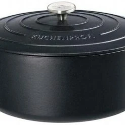 Küchenprofi Bratentopf Oval Aus Gusseisen In Schwarz 33 Cm / 25,5 X 19 Cm / 7,0 Liter / 39 Cm