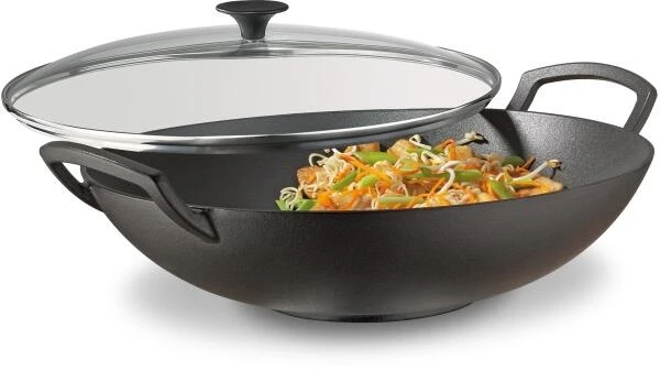 Spring Wok-Set Aus Gusseisen Mit Glasdeckel, 35 Cm - Image 2