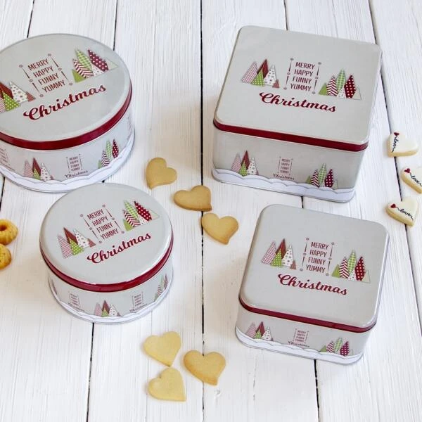 Städter Gebäckdose Yummy Christmas 21 X 21 Cm / H 10 Cm Bunt Quadrati - Image 2