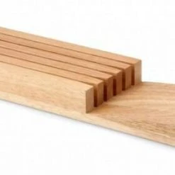 Continenta Messerblock Aus Gummibaumholz Für Schublade, Unbestückt Für Fünf Messer