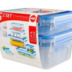 Emsa Frischhaltedosen Set Clip & Close Groß, 5-teilig