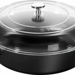 Staub Bräter Mit Glasdeckel In Schwarz 26 Cm / 20,4 Cm / 15,4 Cm / 3,88 Kg / 3,3 L