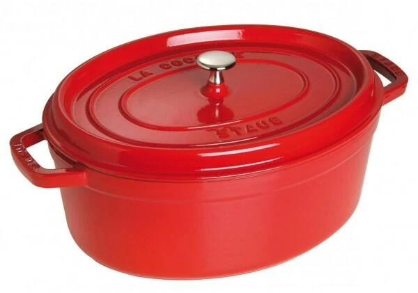 Staub Cocotte Oval Aus Gusseisen In Kirschrot 27 Cm / 3,2 Liter/ 5 Kg