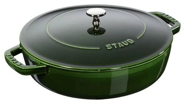 Staub Bräter Mit Chistera Drop-Structure In Basilikumgrün 28 Cm/ 3,7 L/ 125,5 Cm/ 5,8 Kg