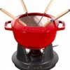 Staub Fondueset Aus Gusseisen In Kirschrot 18 Cm / 12,5 Cm / 10 Cm / 1,6 L