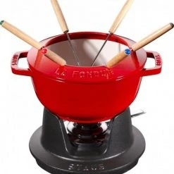 Staub Fondueset Aus Gusseisen In Kirschrot 18 Cm / 12,5 Cm / 10 Cm / 1,6 L