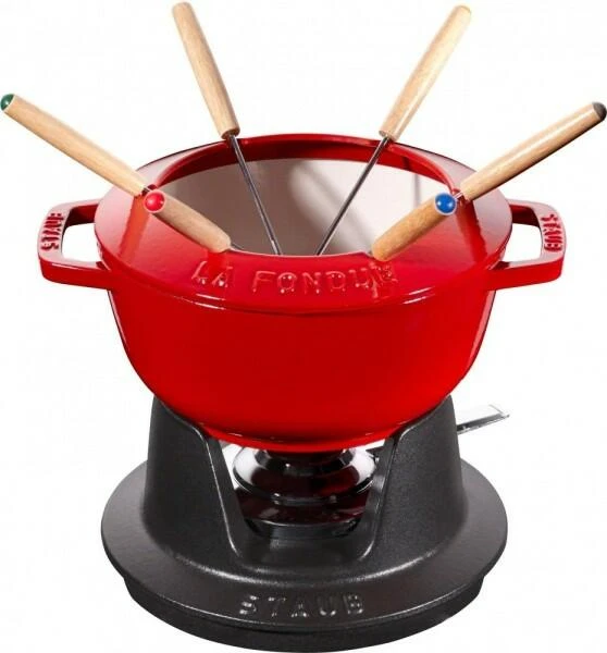 Staub Fondueset Aus Gusseisen In Kirschrot 18 Cm / 12,5 Cm / 10 Cm / 1,6 L