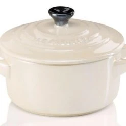 Le Creuset Mini Cocotte In Creme Metallic