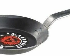 Turk Leichte Eisenpfanne Mit Flachem Stiel Und Öse Boden: 21,5 Cm, Oben: 28 Cm, Rand: 2,8 Cm, Gewicht: 1,20 Kg