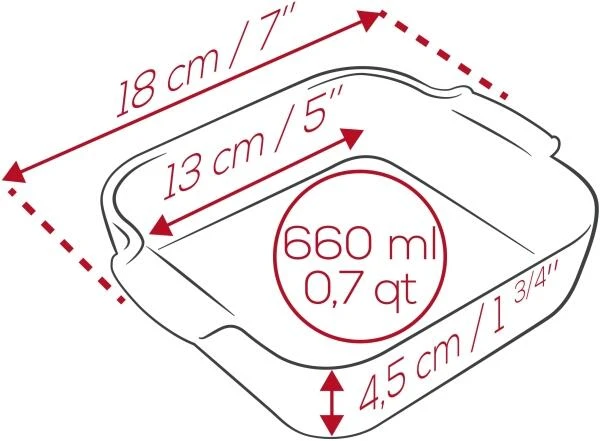 Appolia Auflaufform Quadratisch In Rot 18 Cm / 0,66 Liter - Image 8