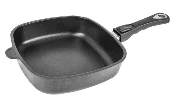 AMT Gastroguss AMT Eckpfanne Flach Aus Aluguss Mit Abnehmbarem Stiel 20 X 20 Cm / 15 Cm / 6 Cm / 43 Cm / 1,14 Kg