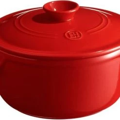 Emile Henry Schmortopf Rund In Granatapfel 26cm / 20 Cm / 11 Cm / 4 Liter / 3,3 Kg