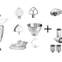 KitchenAid Küchenmaschine ARTISAN 175PS Gusseisen Schwarz Fitness-Set