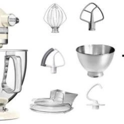 KitchenAid Küchenmaschine ARTISAN 175PS In Creme Mit Fleischwolf Aus Metall