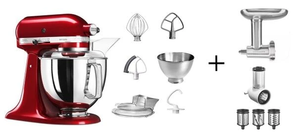 KitchenAid Küchenmaschine ARTISAN 175PS Liebesapfelrot Kochprofi-Set