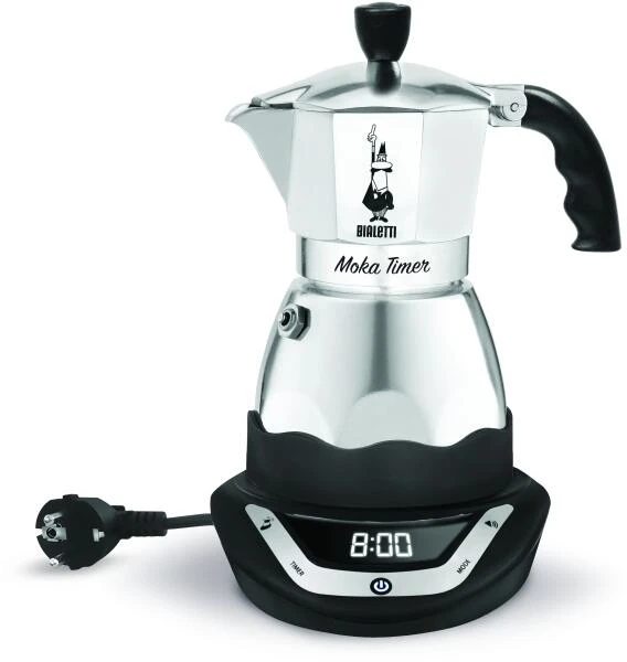 Bialetti Espressokocher Elektrisch Moka Timer 6 Tassen