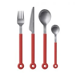 Mono Ring Besteckset In Rot, 4tlg.