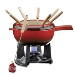 Spring Fondue-Set Saas-Fee In Rot Aus Gusseisen