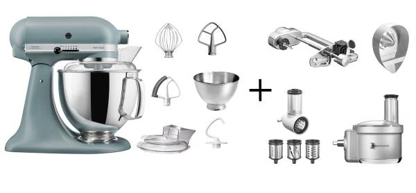 KitchenAid Küchenmaschine ARTISAN 175PS Nebelblau Fitness-Set