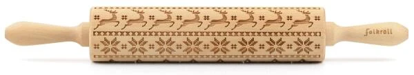 Folkroll Teigrolle Skandinavien Weihnacht Groß, 43 Cm